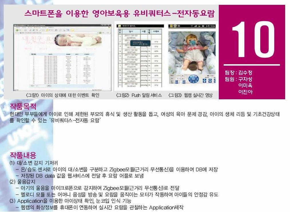 [2011]10조: 스마트폰을 이용한 영아보육용 유비쿼터스-전자동요람 게시글의 1 번째 이미지